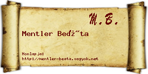 Mentler Beáta névjegykártya