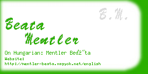 beata mentler business card